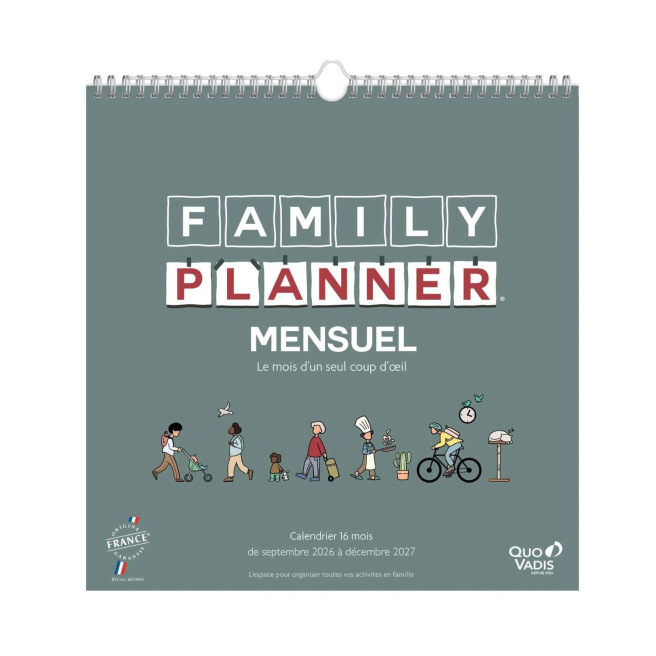 Schoolkalender Quo Vadis FAMILY PLANNER - maandelijks voor 16 maanden - 30 x 30 cm