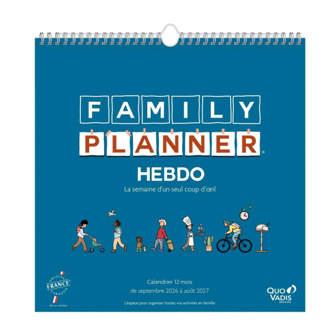 Quo Vadis FAMILY PLANNER HEBDO schoolkalender  - wekelijks - 16 maanden - 30 x 30 cm