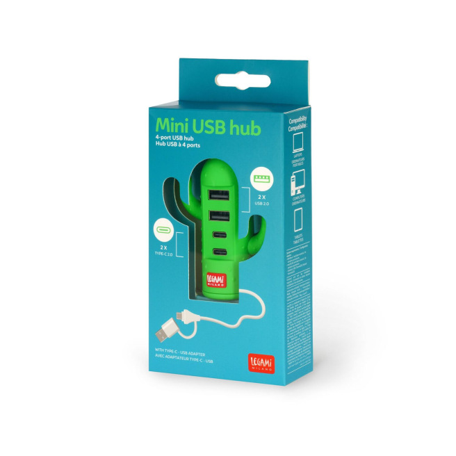 Mini Hub USB et Type-C à 4 ports Legami CACTUS