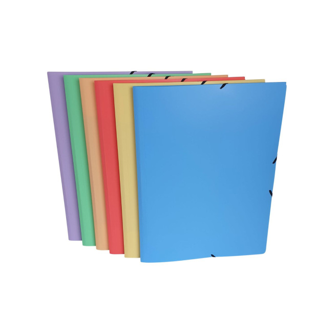 Farde à rabats et élastique en plastique PASTEL 2.0