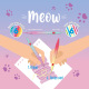 Feutres de coloriage Legami MEOW - double pointe - étui de 6