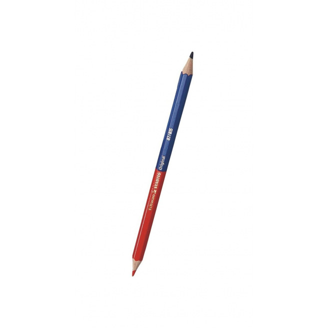 Crayon Stabilo bicolore bleu/rouge