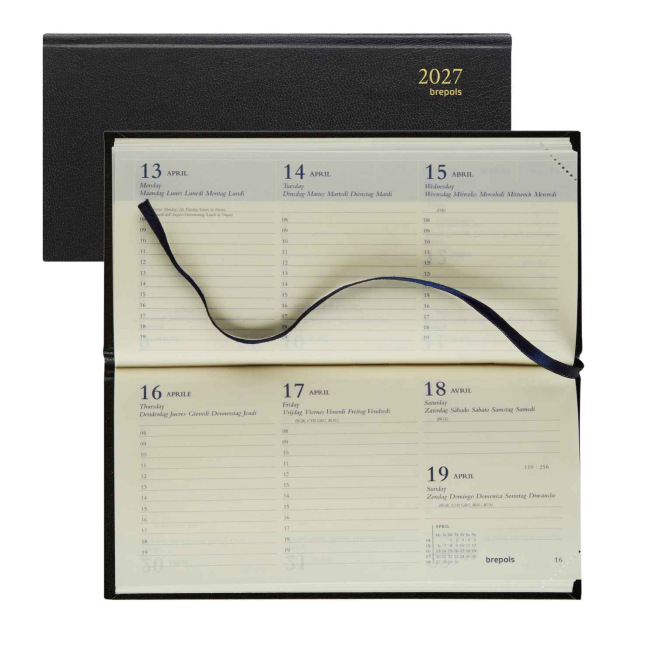 Brepols BREPRINT Agenda - 8,1 x 16,6 cm - 1 week op 2 pagina's