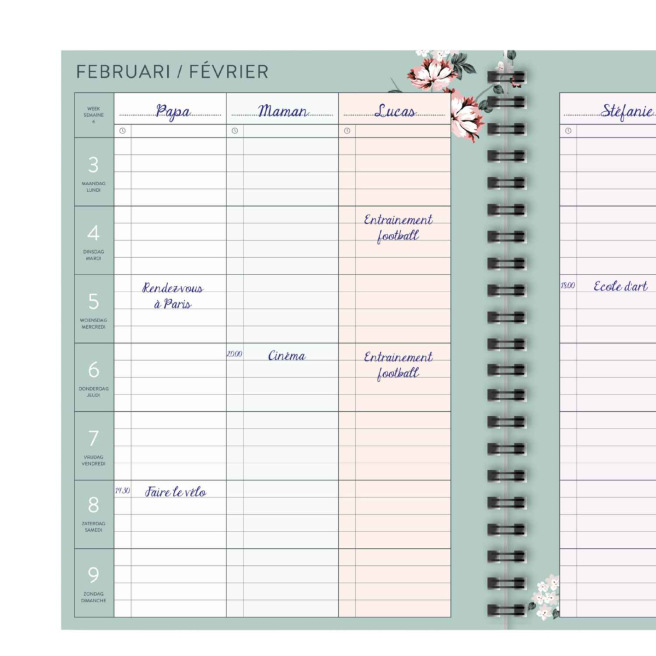 Brepols FAMILIE agenda - 16,8 x 22 cm - 1 week op 2 pagina's