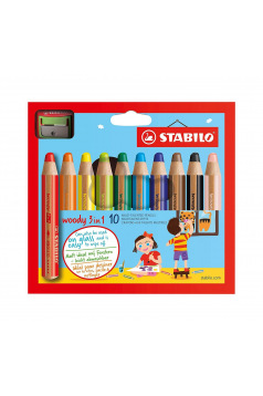 Crayons de couleur Stabilo WOODY 3 en 1
