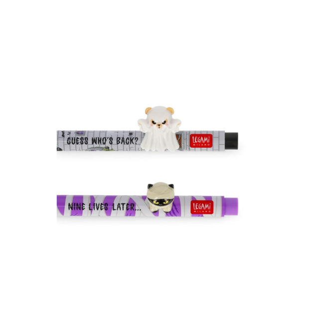 Set de 2 roller à encre gel Legami Lovely Friends HALLOWEEN SPOOKY PARTY