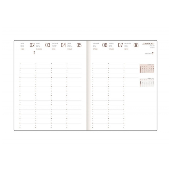 Agenda Oberthur WEEKLY 27 - 20 x 27 cm - 1 week op 2 pagina's