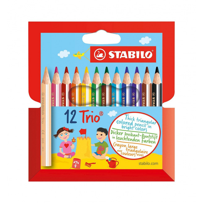 Stabilo TRIO THICK SHORT kleurpotloden - doosje van 12