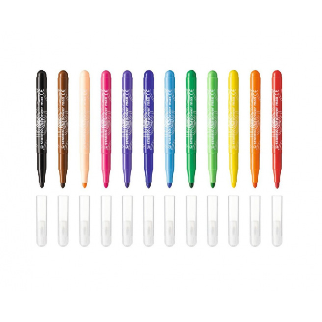 Feutres de coloriage Stabilo POWER MAX - étui de 12 Feutres de coloriage Stabilo POWER MAX - étui de 12