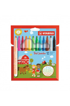 Stabilo TRIO JUMBO viltstift - doosje van 12