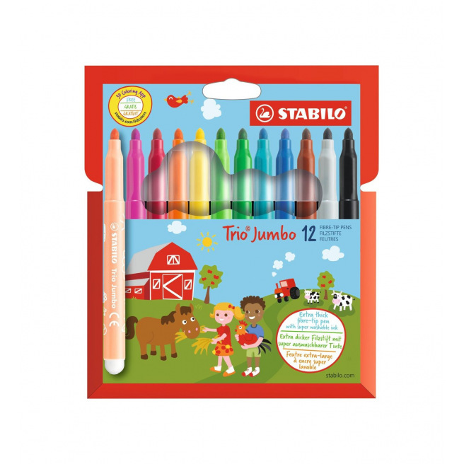 Stabilo TRIO JUMBO viltstift - doosje van 12