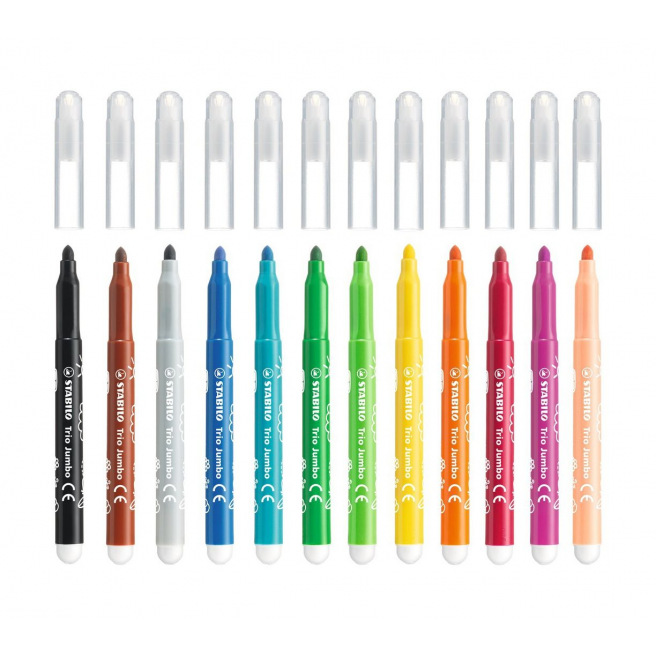 Stabilo TRIO JUMBO viltstift - doosje van 12 Stabilo TRIO JUMBO viltstift - doosje van 12