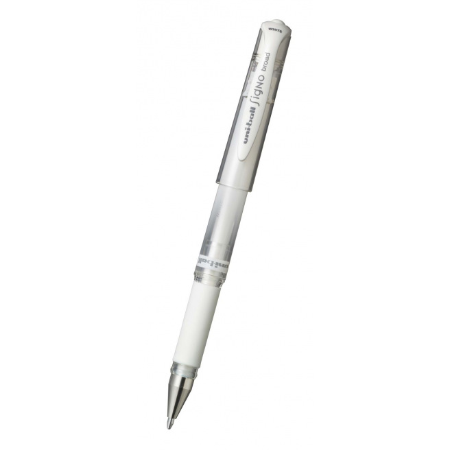 Stylo Roller Faber-Castell Signo UM-153 - Pointe 0.6 Mm, Encre Blanche, Résistant à L'eau Et à La Lumière