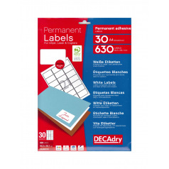 Etiquettes DECADRY - paquet de 30 feuilles A4