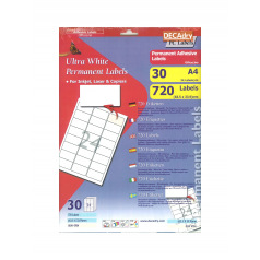 Etiquettes DECADRY - paquet de 30 feuilles A4