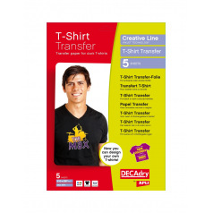 Transferpapier voor T-shirts DECADRY - pakket van 5 A4-vellen