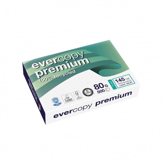 Papier blanc recyclé EVERCOPY PREMIUM A4 - 80 g - rame de 500 feuilles