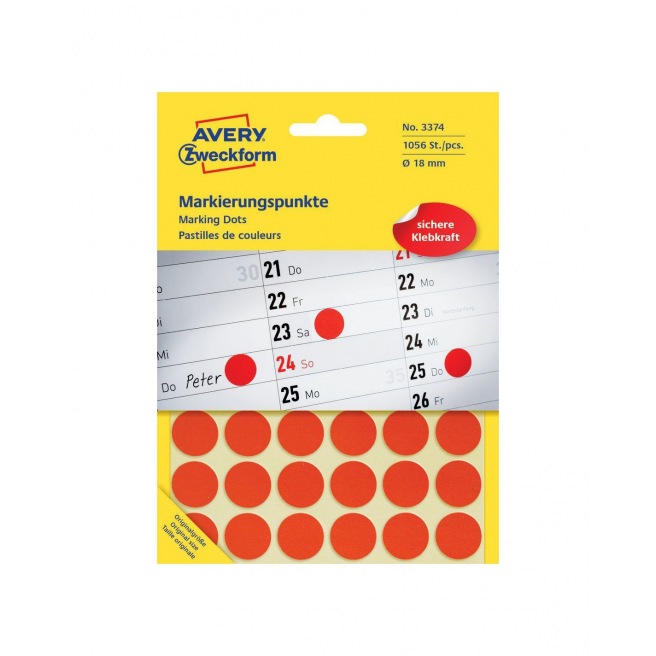 Pastilles autocollantes AVERY ZWECKFORM Pastilles autocollantes AVERY ZWECKFORM