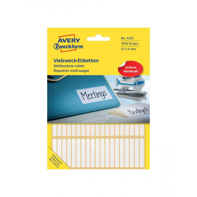 Etiquettes blanches AVERY ZWECKFORM pour inscription manuelle Etiquettes blanches AVERY ZWECKFORM pour inscription manuelle