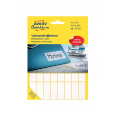 Witte AVERY ZWECKFORM etiketten voor handmatige inscriptie