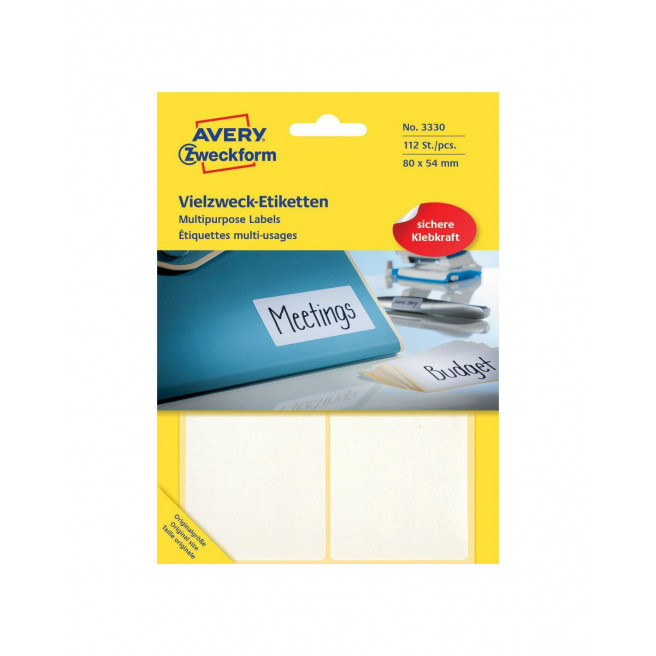 Etiquettes blanches AVERY ZWECKFORM pour inscription manuelle Etiquettes blanches AVERY ZWECKFORM pour inscription manuelle