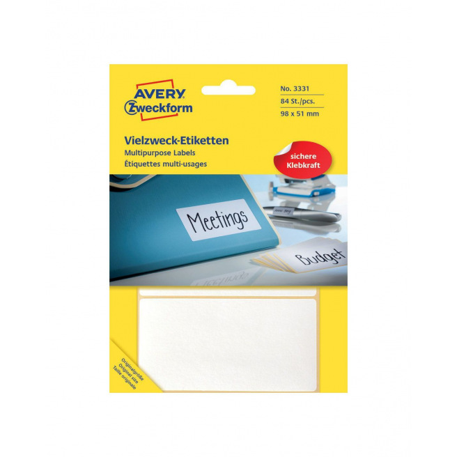 Witte AVERY ZWECKFORM etiketten voor handmatige inscriptie Witte AVERY ZWECKFORM etiketten voor handmatige inscriptie