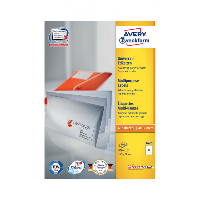 Etiquettes blanches AVERY ZWECKFORM Etiquettes blanches AVERY ZWECKFORM