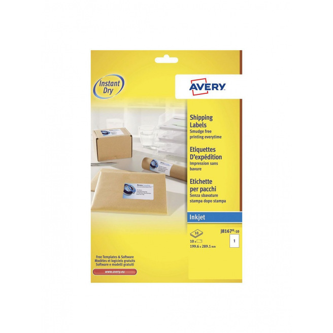 Witte AVERY-etiketten voor inkjetprinters