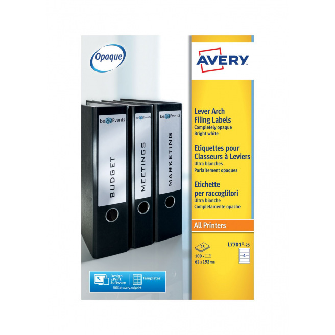 AVERY witte etiketten voor rug van mappen