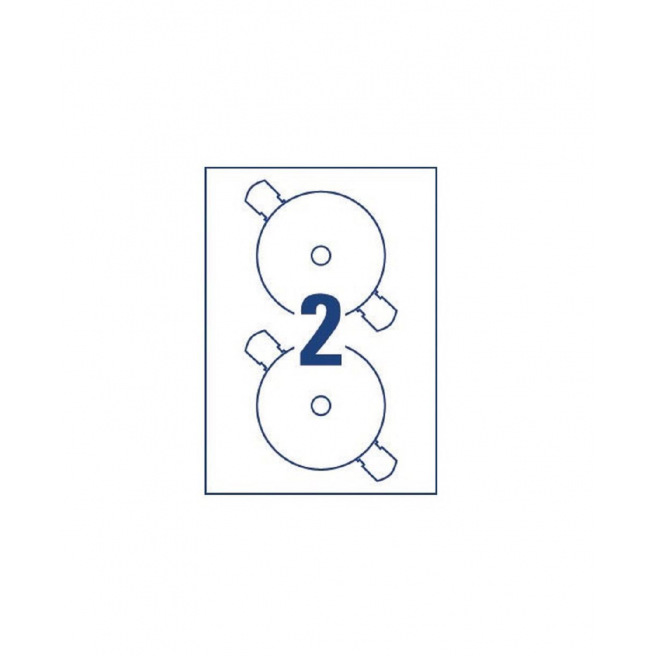 AVERY witte etiketten voor CD/DVD L7676-25 - pakket van 25 A4-bladen AVERY witte etiketten voor CD/DVD L7676-25 - pakket van 25 A4-bladen