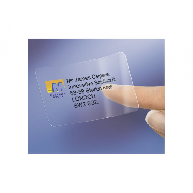 Etiquettes transparentes AVERY pour imprimantes laser - 210 x 297 mm - 1 étiquette/feuille A4 - paquet de 25 feuilles A4