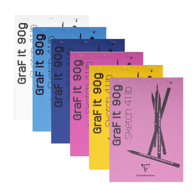 Bloc de croquis agrafé CLAIREFONTAINE GRAF'IT - 90 g Bloc de croquis agrafé CLAIREFONTAINE GRAF'IT - 90 g