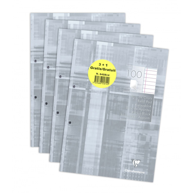 CLAIREFONTAINE A4 cursusblok met 2-gaats perforatie CLAIREFONTAINE A4 cursusblok met 2-gaats perforatie