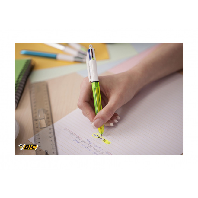 BIC 4 KLEUREN FLUO balpen BIC 4 KLEUREN FLUO balpen